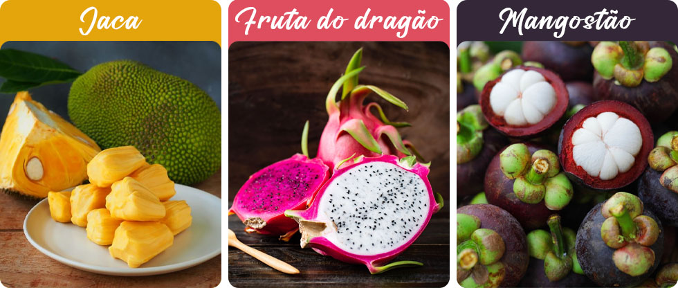 Jaca, Fruta do dragão, Mangostão